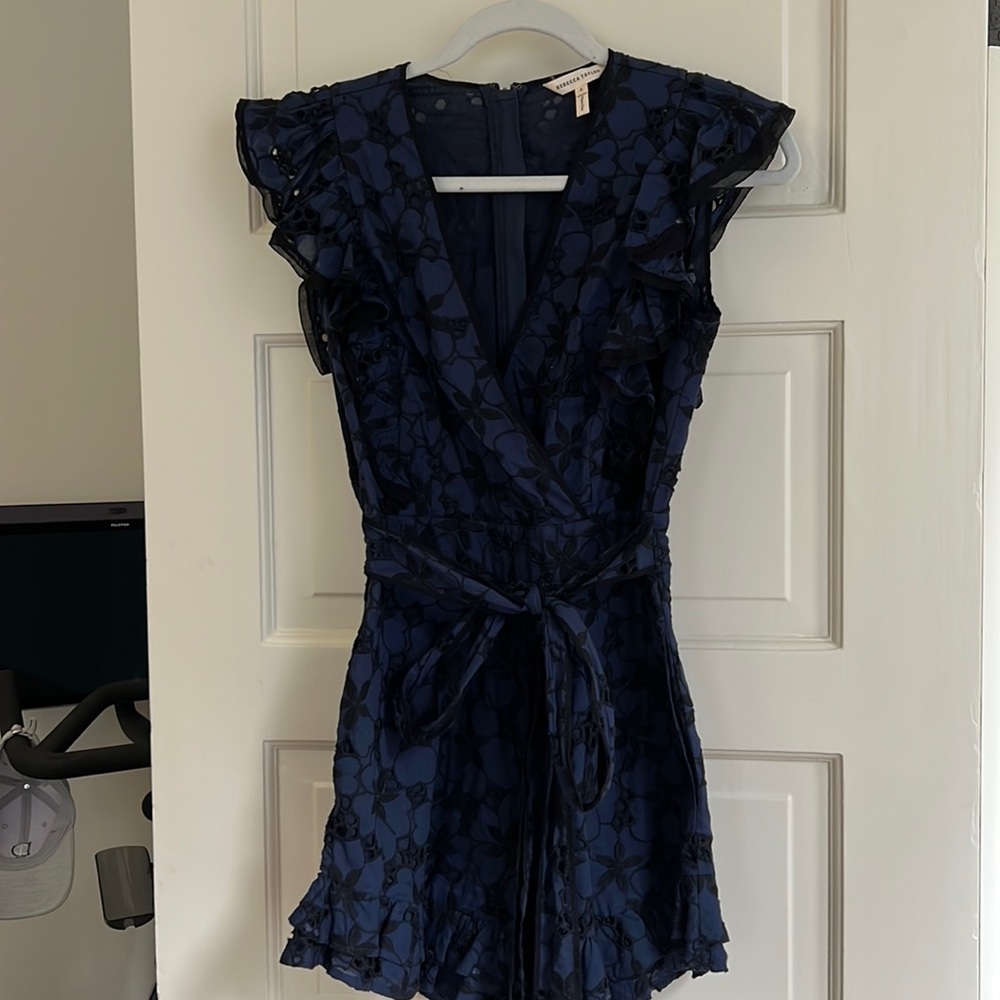 Rebecca Taylor Romper Jumpsuit Size 0 Tie Waist